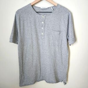 Sandro | Men's Button Front Waffle Knit Short Sleeve Henley Shirt - Size L/M